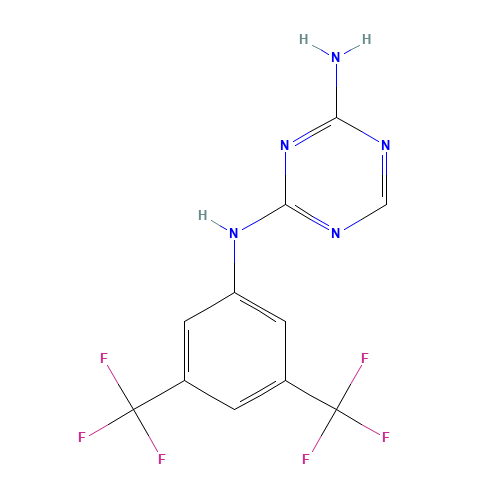 66088-50-4 2-AMINO-4-[3,5-BIS(TRIFLUOROMETHYL)PHENYL]AMINO-1,3,5-TRIAZINE chemical structure
