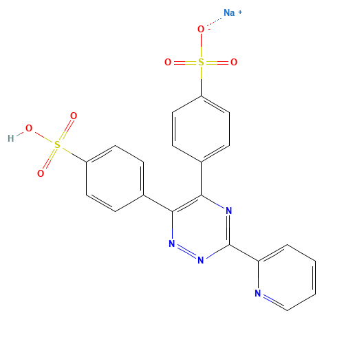 69898-45-9 Sodium 3-(pyridin-2-yl)-1,2,4-triazine-5,6-diyl]bis(benzene-4,4'-sulphonate) hydrate chemical structure
