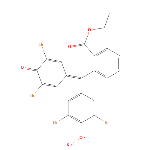 62637-91-6 TETRABROMOPHENOLPHTHALEIN ETHYL ESTER POTASSIUM SALT chemical structure