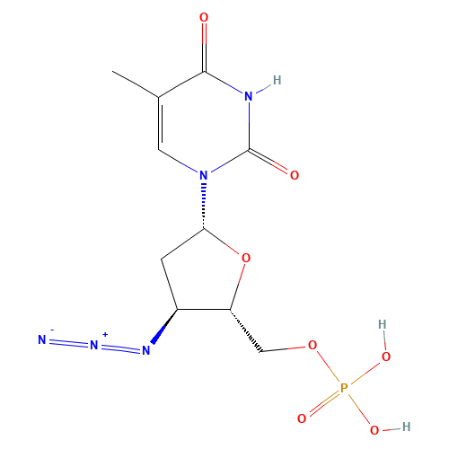 29706-85-2 3'-AZIDO-2',3'-DIDEOXY-THYMIDINE-5'-MONOPHOSPHATE,SODIUM SALT chemical structure