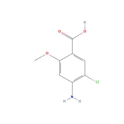 7206-70-4 4-AMINO-5-CHLORO-2-METHOXYBENZOIC ACID chemical structure