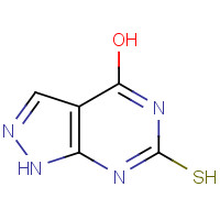 24521-76-4 4-HYDROXY-6-MERCAPTOPYRAZOLO[3,4-D]PYRIMIDINE chemical structure