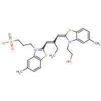 52525-52-7 5,5'-DIMETHYL-9-ETHYL-3-(2-HYDROXY-ETHYL)-3'-(3-SULFOPROPYL)THIACARBOCYANINE BETAINE chemical structure