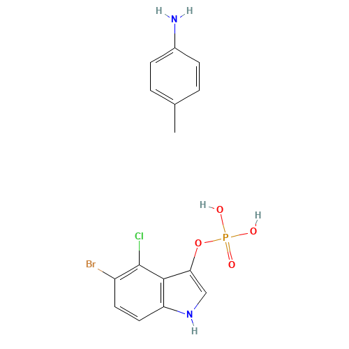 6578-06-9 5-Bromo-4-chloro-3-indolyl phosphate p-toluidine salt chemical structure