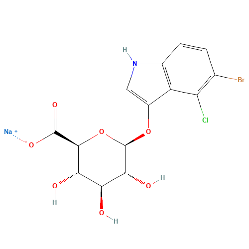 129541-41-9 5-Bromo-4-chloro-3-indolyl-beta-D-glucuronide sodium salt chemical structure