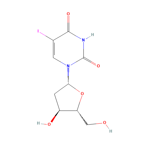 54-42-2 (+)-5-Iodo-2'-deoxyuridine chemical structure