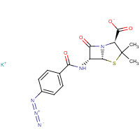 3381-71-3 6-(P-AZIDOBENZAMIDO)-3,3-DIMETHYL-7-OXO-4-THIA-1-AZABICYCLO[3.2.0]HEPTANE-2-CARBOXYLIC ACID,MONOPOTASSIUM SALT chemical structure