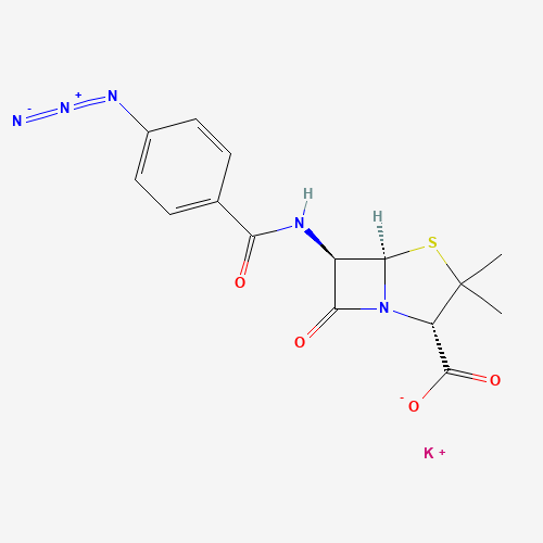 3381-71-3 6-(P-AZIDOBENZAMIDO)-3,3-DIMETHYL-7-OXO-4-THIA-1-AZABICYCLO[3.2.0]HEPTANE-2-CARBOXYLIC ACID,MONOPOTASSIUM SALT chemical structure