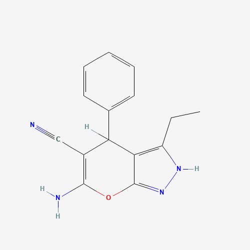444790-63-0 6-AMINO-3-ETHYL-4-PHENYL-1,4-DIHYDROPYRANO[2,3-C]PYRAZOLE-5-CARBONITRILE chemical structure