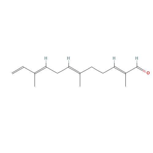17909-77-2 (E,E,E)-2,6,10-trimethyldodeca-2,6,9,11-tetraen-1-al chemical structure