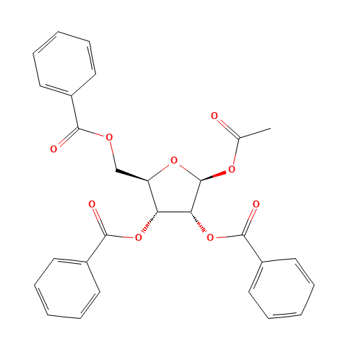 6974-32-9 beta-D-Ribofuranose 1-acetate 2,3,5-tribenzoate chemical structure