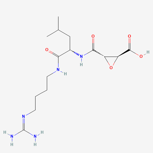 66701-25-5 (L-3-TRANS-CARBOXYOXIRANE-2-CARBONYL)-L-LEUCYLAGMATINE HEMIHYDRATE chemical structure