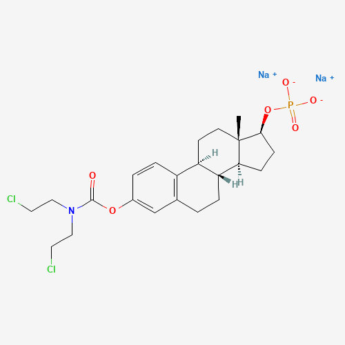 52205-73-9 (17-beta)-Estra-1,3,5(10)-triene-3,17-diol 3-(bis(2-chloroethyl)carbamate) 17-(dihydrogenphosphate) disodium salt chemical structure