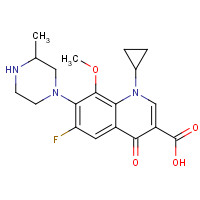 112811-59-3 1-Cyclopropyl-6-fluoro-1,4-dihydro-8-methoxy-7-(3-methyl-1-piperazinyl)-4-oxo-3-quinolinecarboxylic acid chemical structure