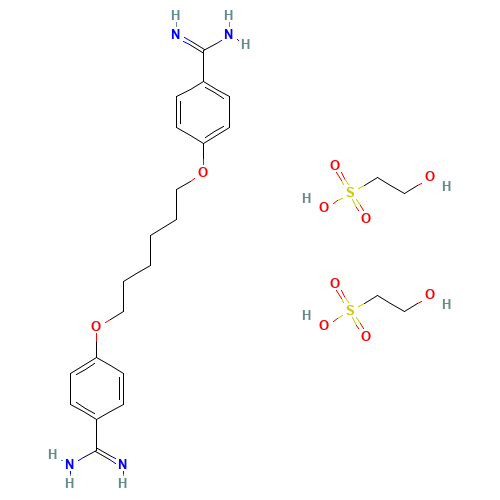 659-40-5 2-hydroxyethanesulphonic acid,compound with 4,4'-[hexane-1,6-diylbis(oxy)]bis[benzenecarboxamidine] (2:1) chemical structure