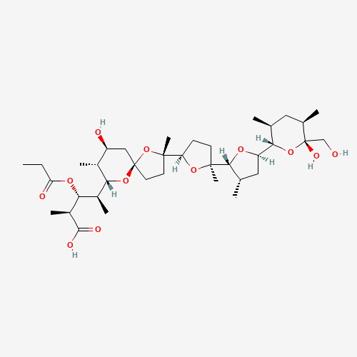 56283-74-0 Monensin,16-deethyl-3-O-demethyl-16-methyl-3-O-(1-oxopropyl)- chemical structure