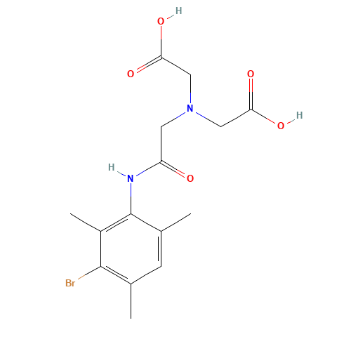 78266-06-5 (3-BROMO-2,4,6-TRIMETHYLPHENYLCARBAMOYL)METHYLIMINODIACETIC ACID chemical structure