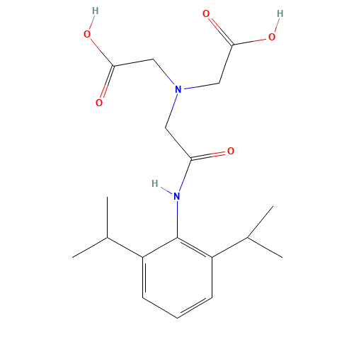 65717-97-7 N-(2,6-DIISOPROPYLPHENYL-CARBAMOYLMETHYL)IMINODIACETIC ACID chemical structure