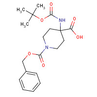 252720-32-4 4-TERT-BUTOXYCARBONYLAMINO-PIPERIDINE-1,4-DICARBOXYLIC ACID MONOBENZYL ESTER chemical structure