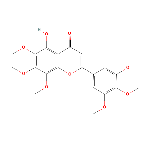 21187-73-5 3',4',5',6,7,8-HEXAMETHOXY-5-HYDROXYFLAVONE chemical structure