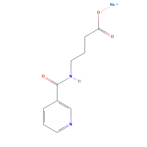 62936-56-5 4-[(3-Pyridinylcarbonyl)amino]-butanoic acid monosodium salt chemical structure