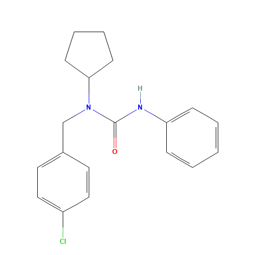66063-05-6 N-((4-Chlorophenyl)methyl)-N-cyclopentyl-N'-phenylurea chemical structure