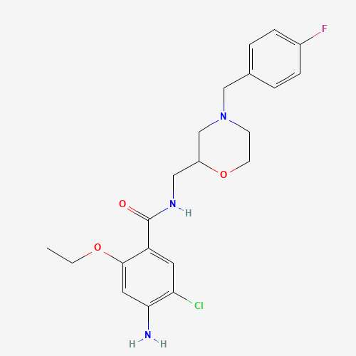 112885-41-3 4-Amino-5-chloro-2-ethoxy-N-((4-(4-fluorobenzyl)-2-morpholinyl)methyl)benzamide chemical structure