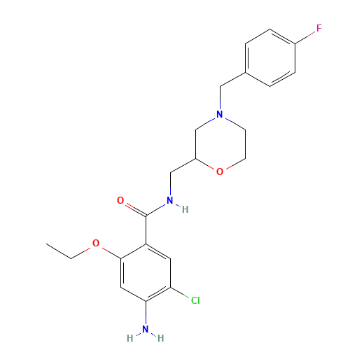 112885-41-3 4-Amino-5-chloro-2-ethoxy-N-((4-(4-fluorobenzyl)-2-morpholinyl)methyl)benzamide chemical structure