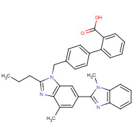 144701-48-4 4'-[[1,4'-Dimethyl-2'-propyl(2,6'-bi-1H-benzimidazol)-1'-yl]-methyl]-1,1'-biphenyl-2-carboxylic acid 1,1-dimethylethyl ester chemical structure