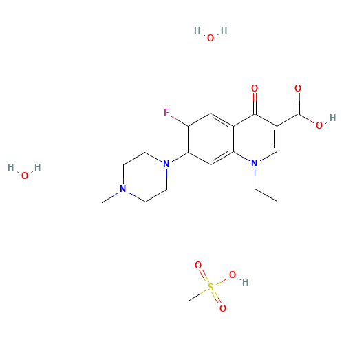 149676-40-4 1-ETHYL-6-FLUORO-7-(4-METHYLPIPERAZIN-1-YL)-4-OXO-QUINOLINE-3-CARBOXYLIC ACID chemical structure