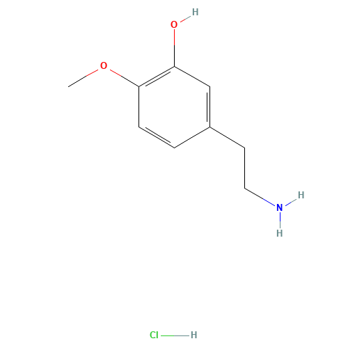 645-33-0 3-HYDROXY-4-METHOXYPHENETHYLAMINE HYDROCHLORIDE chemical structure