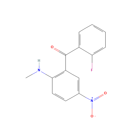 735-06-8 2'-FLUORO-2-METHYLAMINO-5-NITROBENZOPHENONE chemical structure