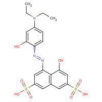 3627-04-1 5-(4-DIETHYLAMINO-2-HYDROXYPHENYLAZO)-4-HYDROXYNAPHTHALENE-2,7-DISULFONIC ACID SODIUM SALT chemical structure