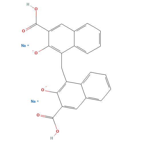 6640-22-8 4,4'-Methylenebis(3-hydroxy-2-naphthoic acid) disodium salt chemical structure