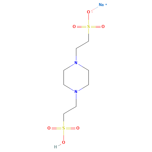 10010-67-0 Sodium hydrogen piperazine-1,4-diethanesulphonate chemical structure