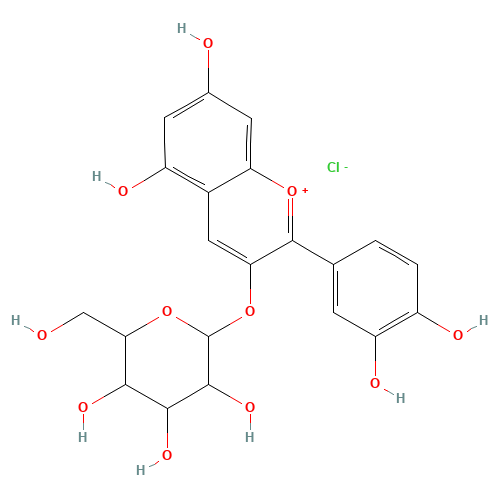 27214-71-7 CYANIDIN-3-GALACTOSIDE CHLORIDE chemical structure
