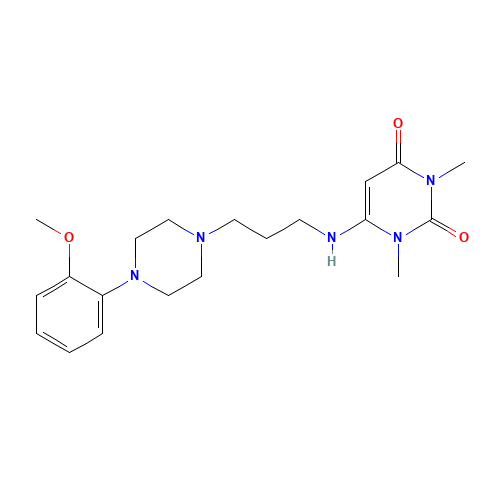34661-75-1 6-[[3-[4-(2-Methoxyphenyl)-1-piperazinyl]propyl]amino]-1,3-dimethyluracil chemical structure