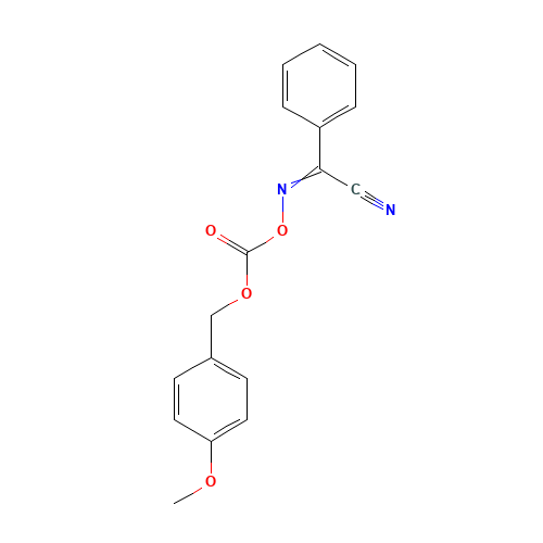 59577-32-1 2-(4-METHOXYBENZYLOXYCARBONYLOXYIMINO)-2-PHENYLACETONITRILE chemical structure