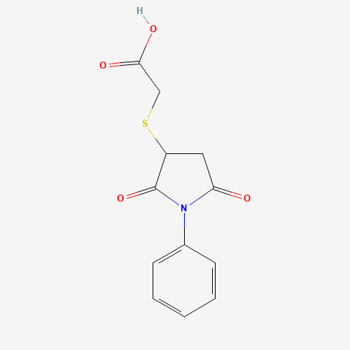 60788-02-5 (2,5-DIOXO-1-PHENYL-PYRROLIDIN-3-YLSULFANYL)-ACETIC ACID chemical structure