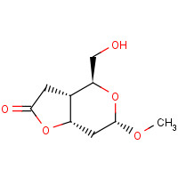 62158-33-2 (3AS,4R,6R,7AS)-TETRAHYDRO-4-HYDROXYMETHYL-6-METHOXY-4H-FURO[3,2-C]PYRAN-2(3H)-ONE chemical structure