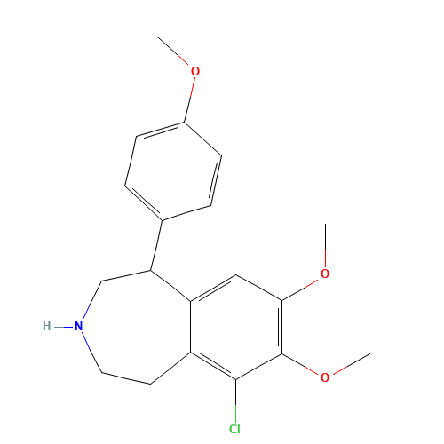 67287-53-0 6-Chloro-2,3,4,5-tetrahydro-7,8-dimethoxy-1-(4-methoxyphenyl)-1H-3-benzazepine chemical structure