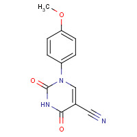 75837-81-9 1-(4-METHOXYPHENYL)-2,4-DIOXO-1,2,3,4-TETRAHYDRO-5-PYRIMIDINECARBONITRILE chemical structure