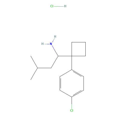 84484-78-6 1-[1-(4-Chlorophenyl)cyclobutyl]-3-methylbutylamine hydrochloride chemical structure