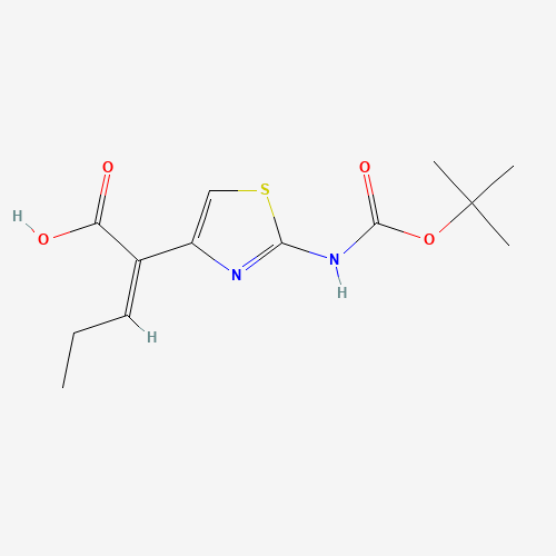 86978-24-7 (Z)-2-(2-tert-Butoxycarbonylaminothiazol-4-yl)-2-pentenoic acid chemical structure