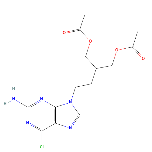 97845-60-8 9-(4-Acetoxy-3-acetoxymethylbutyl)-2-amino-6-chloropurine chemical structure