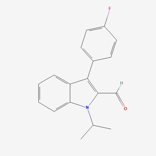 101125-34-2 3-(4-FLUORO-PHENYL)-1-ISOPROPYL-1H-INDOLE-2-CARBALDEHYDE chemical structure