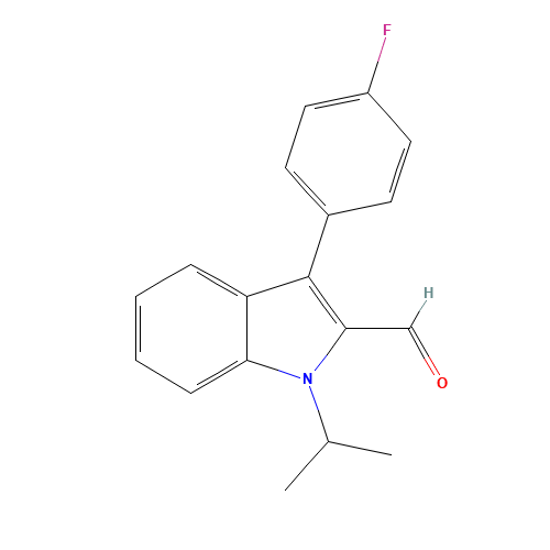 101125-34-2 3-(4-FLUORO-PHENYL)-1-ISOPROPYL-1H-INDOLE-2-CARBALDEHYDE chemical structure