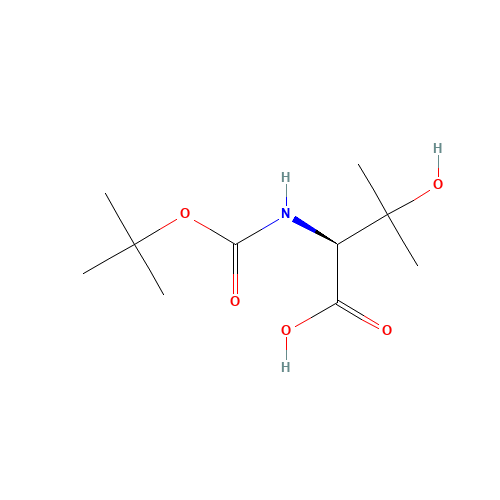 102507-13-1 N-BOC-(S)-2-AMINO-3-HYDROXY-3-METHYLBUTANOIC ACID chemical structure