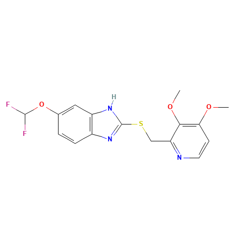 102625-64-9 5-Difluoromethoxy-2-{[(3,4-dimethoxy-2-pyridinyl)methyl]thio}-1H-benzimidazole chemical structure