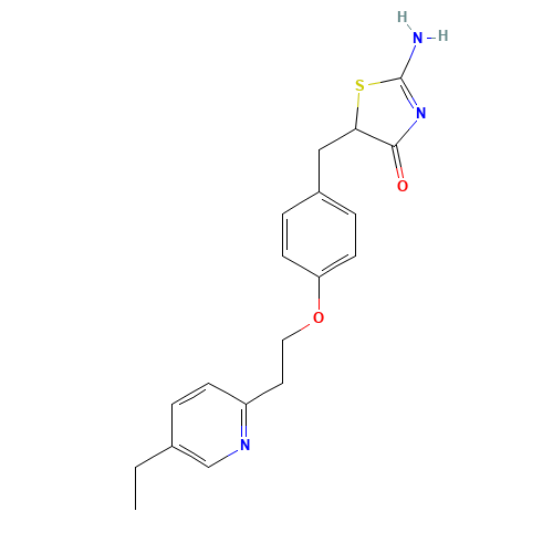 105355-26-8 5-{4-[2-(5-Ethyl-2-pyridyl)ethoxy]benzyl}-2-imino-4-thiazolidinone chemical structure